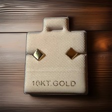 Gold Albani Jewelry 10K Yellow Gold Square Stud Earrings No Stone