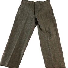 Vintage Woolrich Malone Heavy Wool Hunting Pants Gray Red Stripe 40x29