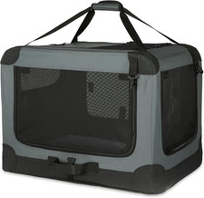 4-Door Portable Folding Soft Dog Crate, Collapsible Travel Kennel for Cat, Dog,