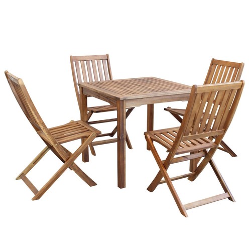 TAVOLO QUADRATO DA ESTERNO 80X80 LEGNO MARRONE ARREDO GIARDINO BALCONE VERANDA - Foto 5 di 7