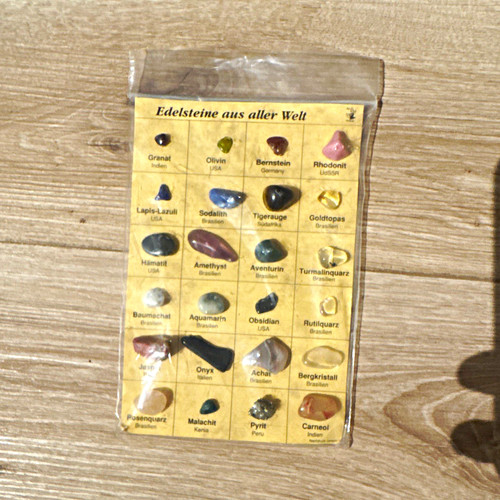 Edelsteine aus aller Welt Set im Beutel: Granat, Olivin, Bernstein u.a.