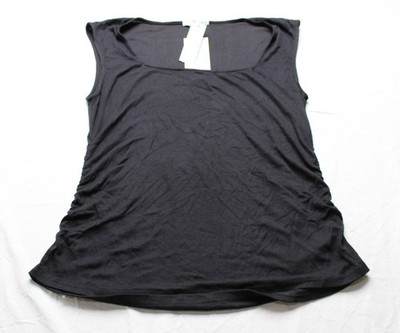 Threads 4 Thought Women's Brynlee Feather Rib Ruched Top EJ3 Black Size XL NWT