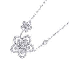 GRAFF Wildflower Double Diamond Pendant 18K White Gold RGP790