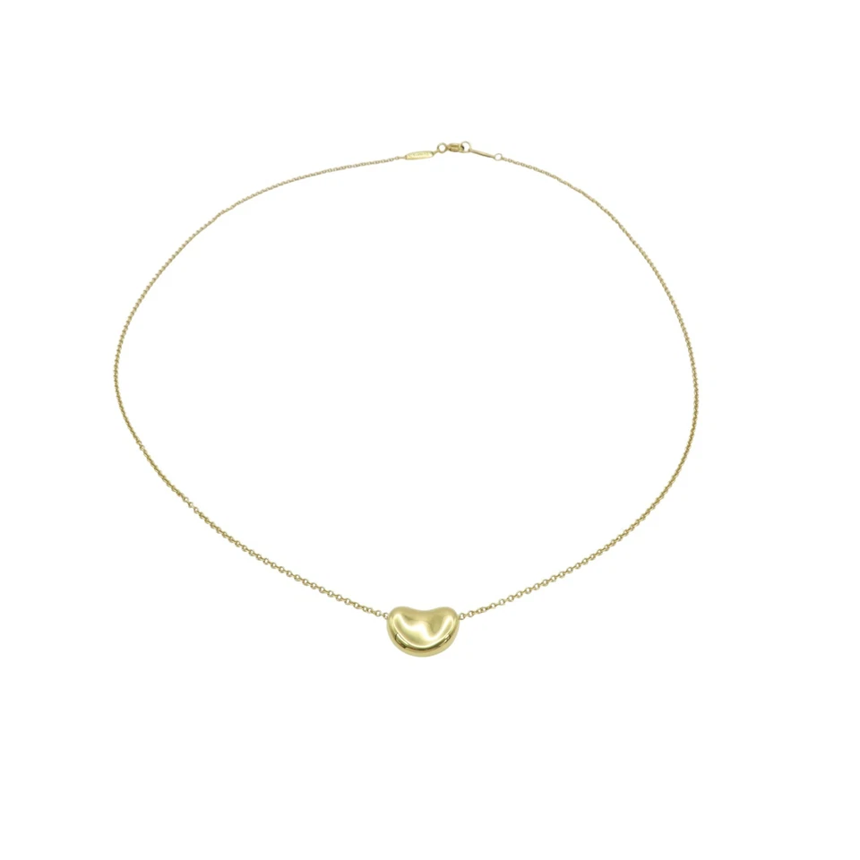 Tiffany & Co Elsa Peretti Bean Pendant Necklace 18k Yellow Gold - Image 3 of 4