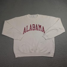 Vintage Alabama Crimson Tide Sweater Mens Large White NCAA Football Crewneck 90s
