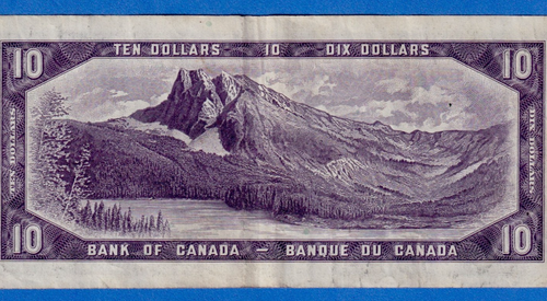 Canada $10 1954 BC-40b / P-79b - QE II  Circulated Note  F/T 9036064 - Afbeelding 4 van 4