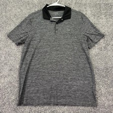 Calvin Klein Polo Shirt Mens Medium Gray Performance Golf Casual Logo City Work