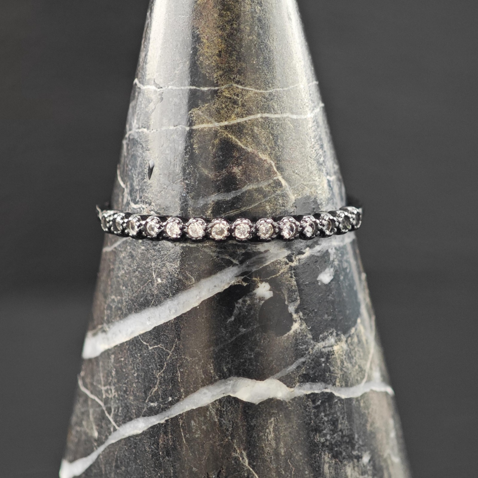 Black Ruthenium Plated Stackable Ring Sterling Si… - image 9