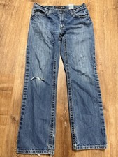 Ariat FR Jeans Men 34x32 Blue Boot Cut M4 Flame Resistant Denim Workwear TEARS 