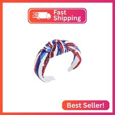 Lanmerry 4th of July Outfits for Women Hair Accessories Wide Headbands Sequins K