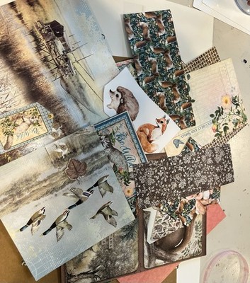 Wildlife Scrapbook Paper, Leftovers, Graphic 45, Stamperia And Stampin Up