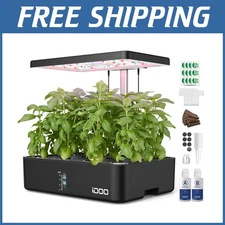 Hydroponics Growing System Kit 12Pods with LED Grow Light
