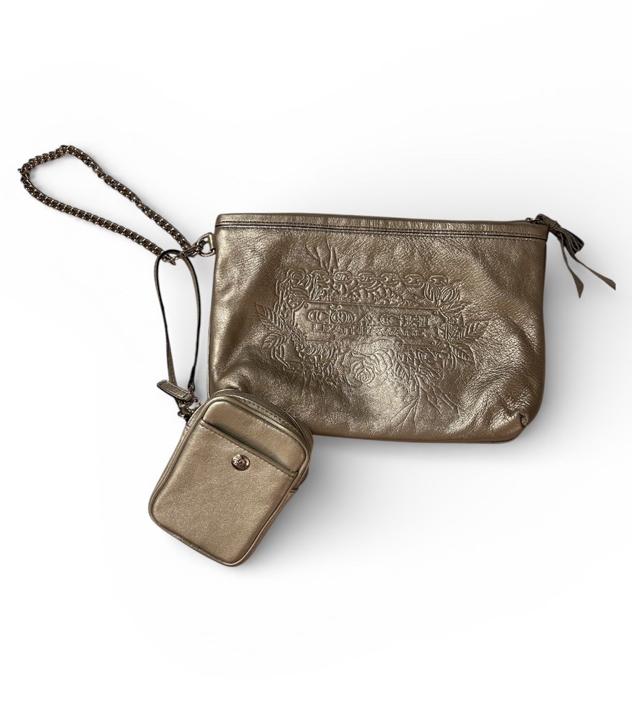 COACH Parker Tattoo Magazine Tote, Lg. Wristlet, Skull Bag Charm