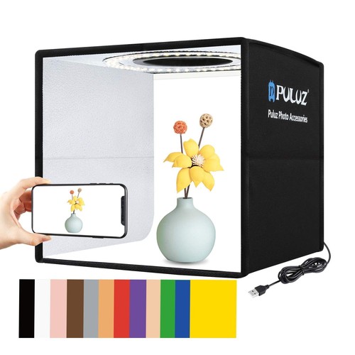Foldable Photo Box Portable Studio Kit 12 Background Colors LED ...