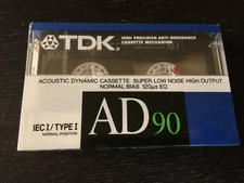 TDK AD90 Type I Cassette Tape New Sealed NOS Made in Japan 1988