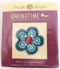 Mill Hill Springtime Beaded Ornament Glass Bead Kit  "Aqua Flower" MH21-2213