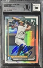 2024 Bowman Chrome Refractor Nick Kurtz #BDC-56 BAS Autograph Grade 10 RC⚾️
