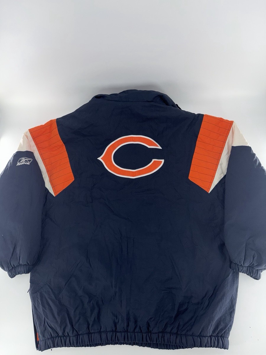 Reebok Chicago Bears NFL Pullover Jacket Windbreaker Hooded Navy