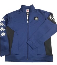 Kappa Blue Black Track Jacket | Iconic 222 Banda Logo Tape XXL Zip Up Authentic