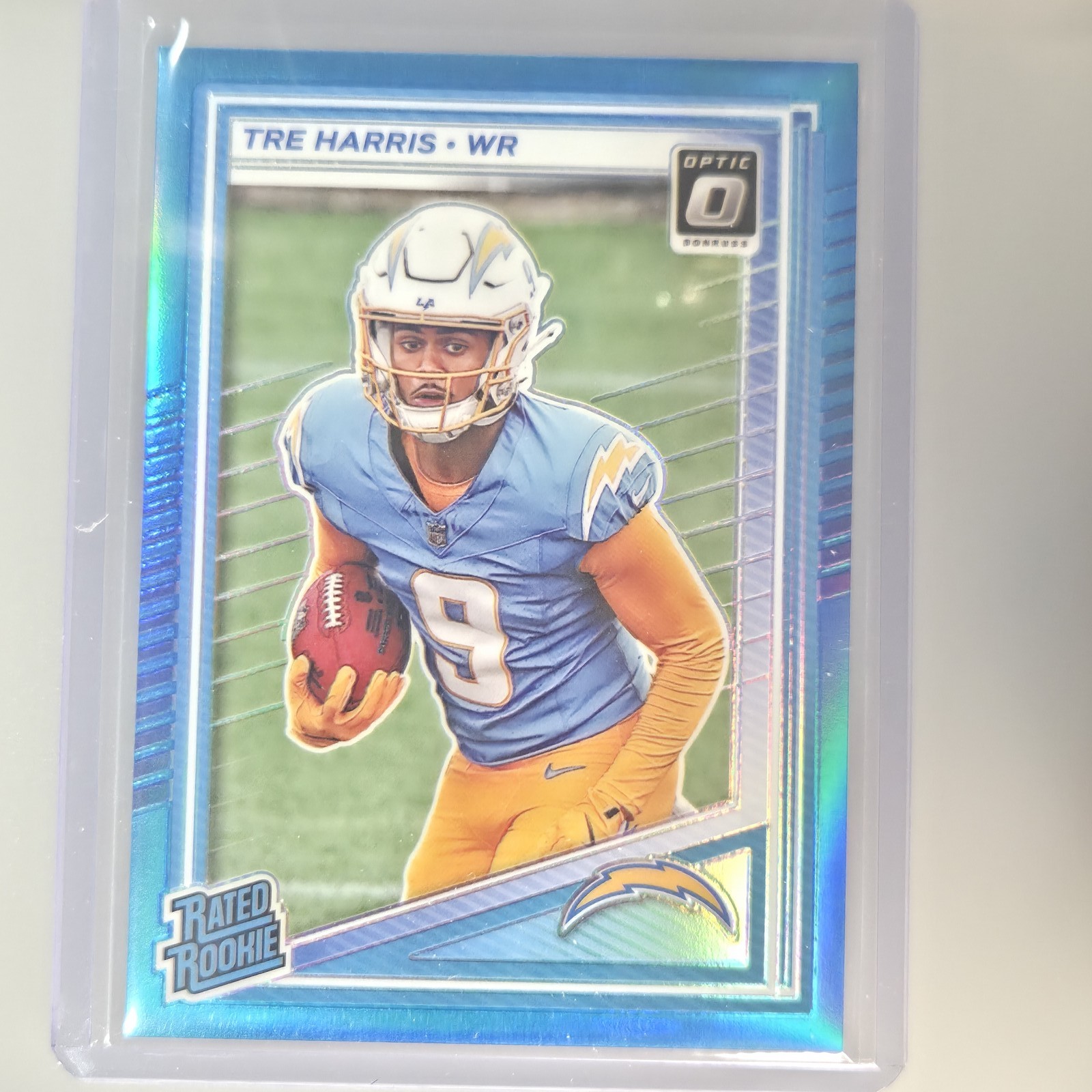 Tre Harris 2025 Donruss Optic #229 Neon Blue #/399