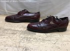 Vintage 1950s Florsheim Burgundy Leather Wingtip Brogue Oxford Shoes Size 10C — photo 3
