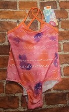 NWT Pink Platinum Girls' 1-Piece Waves 5/6 5 6 Swimsuit Pink Purple