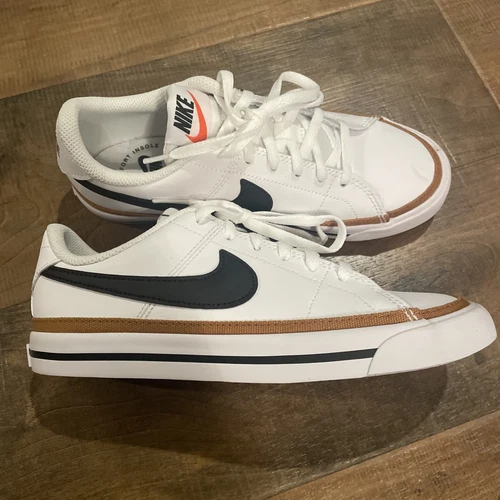 Nike Court Legacy GS Low bianche nere desert ocra DA5380 102 giovani taglia 4 anni NUOVE