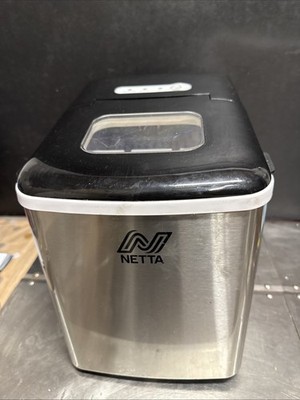 Silber Eismaschine Maschine Arbeitsplatte Eiswürfelbereiter 1,8L Netta 12KG Eis pro Tag