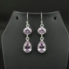 Kunzite Gemstone 925 sterling silver handmade Dangle/Drop Earrings 1.90"