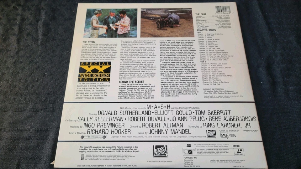 M*A*S*H Mash 1991 Laserdisc Special Widescreen Edition Extended Play Foto 2 de 3