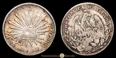 México 1 Real (3,28g) 1851 Guanajuato P·F KM-372,6 MBC- - Image 1 of 3