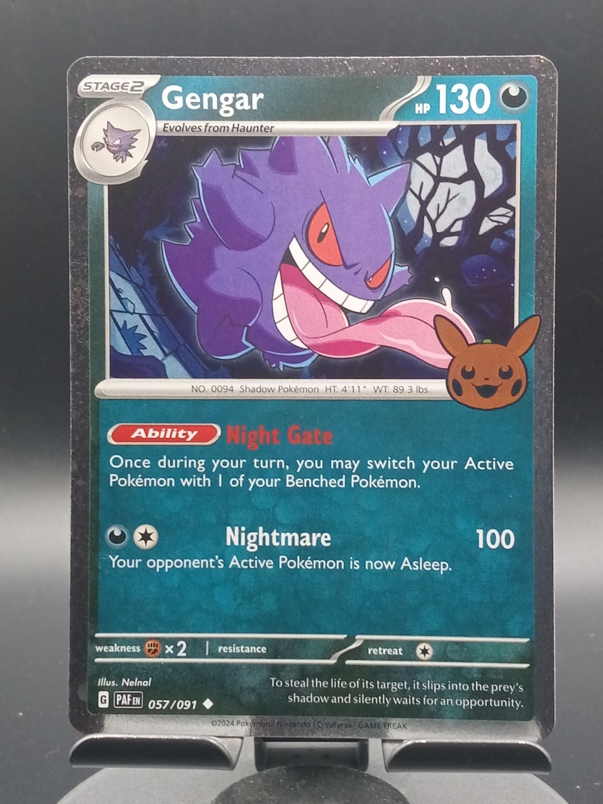 Gengar #57/91 Cosmos Holo Pokémon Card TCG Halloween Trick Or Trade 2024 