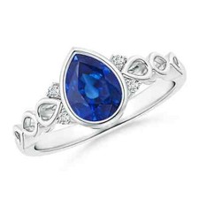 925 Silver Blue Sapphire Stone Engagement Solitaire Daughter Statement Ring US 7