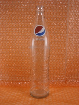 PEPSI 16 oz Clear Wavy Glass Bottle