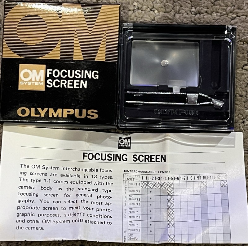 Olympus OM  Focusing Screen 1-13 for OM-1 OM-2 OM-4