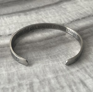 Authentic Mint & Lily Inspirational Engraved 18k Gold-Plated Cuff Bracelet