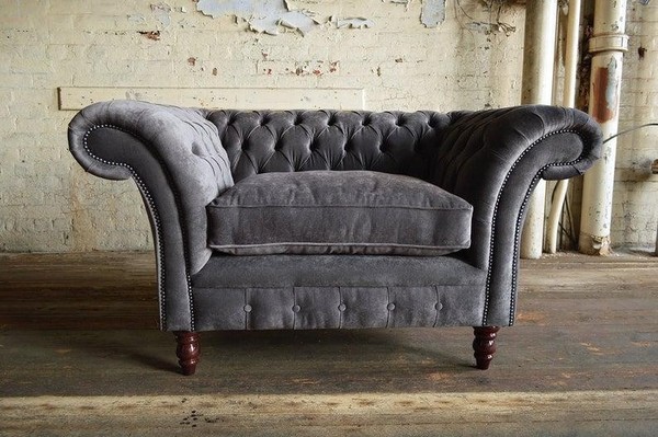Design Chesterfield Sessel 1 Sitzer Couch Polster Luxus Klassische Textil Sofas-image