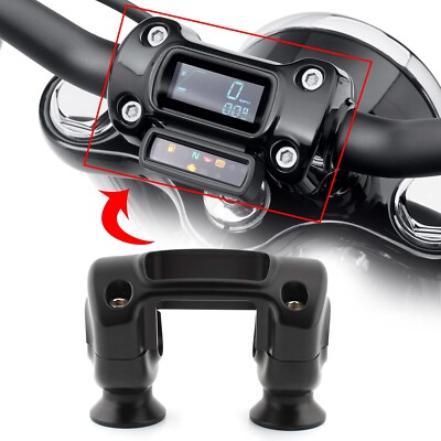 Lenker-Riser-Klemmsatz Für Dyna Fat Bob Softail Breakout Touring Road Schwarz
