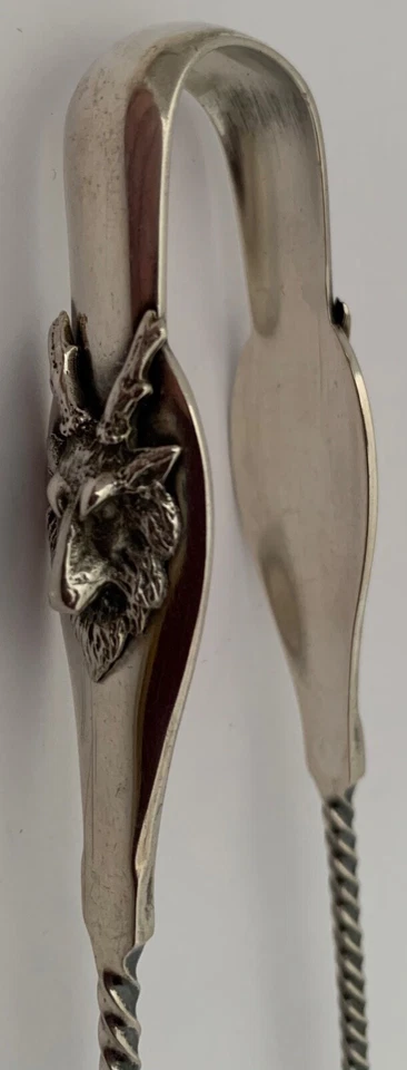 RARO GORHAM ESTERLINA FIGURATIVO 3D SAXON CIERVO CABEZA 10 1/2" PINZAS DE PEPINILLO C 1865 Foto 2 de 4