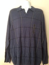 MEN NWT DOCKERS BLUE EXTRA SOFT PLAID SWEATER SZ XXL