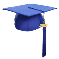 Graduation Unisex Matte Adult Graduation Cap with Tassel Royal