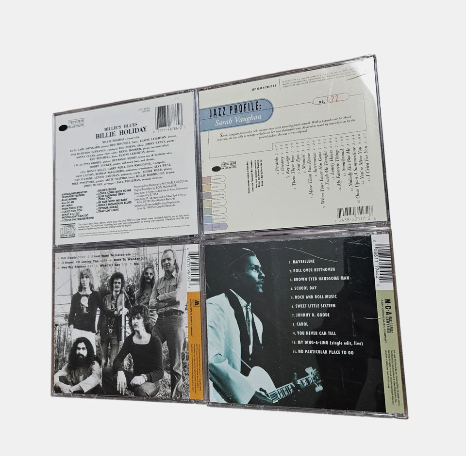 Lot of 4 Jazz Rock CDs - Billie Holiday, Sarah Vaughan, Rare Earth, Chuck Berry Foto 2 de 4