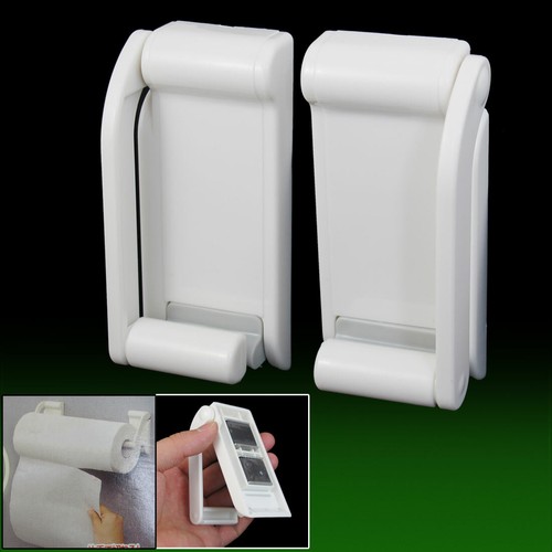 Plastic White Adjustable Toilet Paper Tissue Holder Bracket