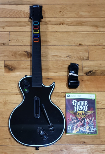 Xbox 360 Guitar Hero Gibson Les Paul Wireless Controller Strap GH Game TESTED