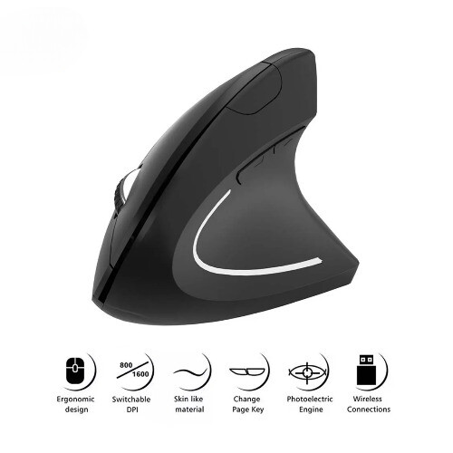 Bluetooth Wireless Mouse 2.4GHz Ergonomic 1600DPI Adjustable DPI