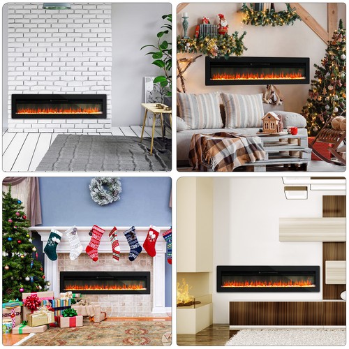 Electric Fire 40/50/60/70/80inch Inset Fire Wall Mounted LED Electric Fireplace - Picture 38 of 99