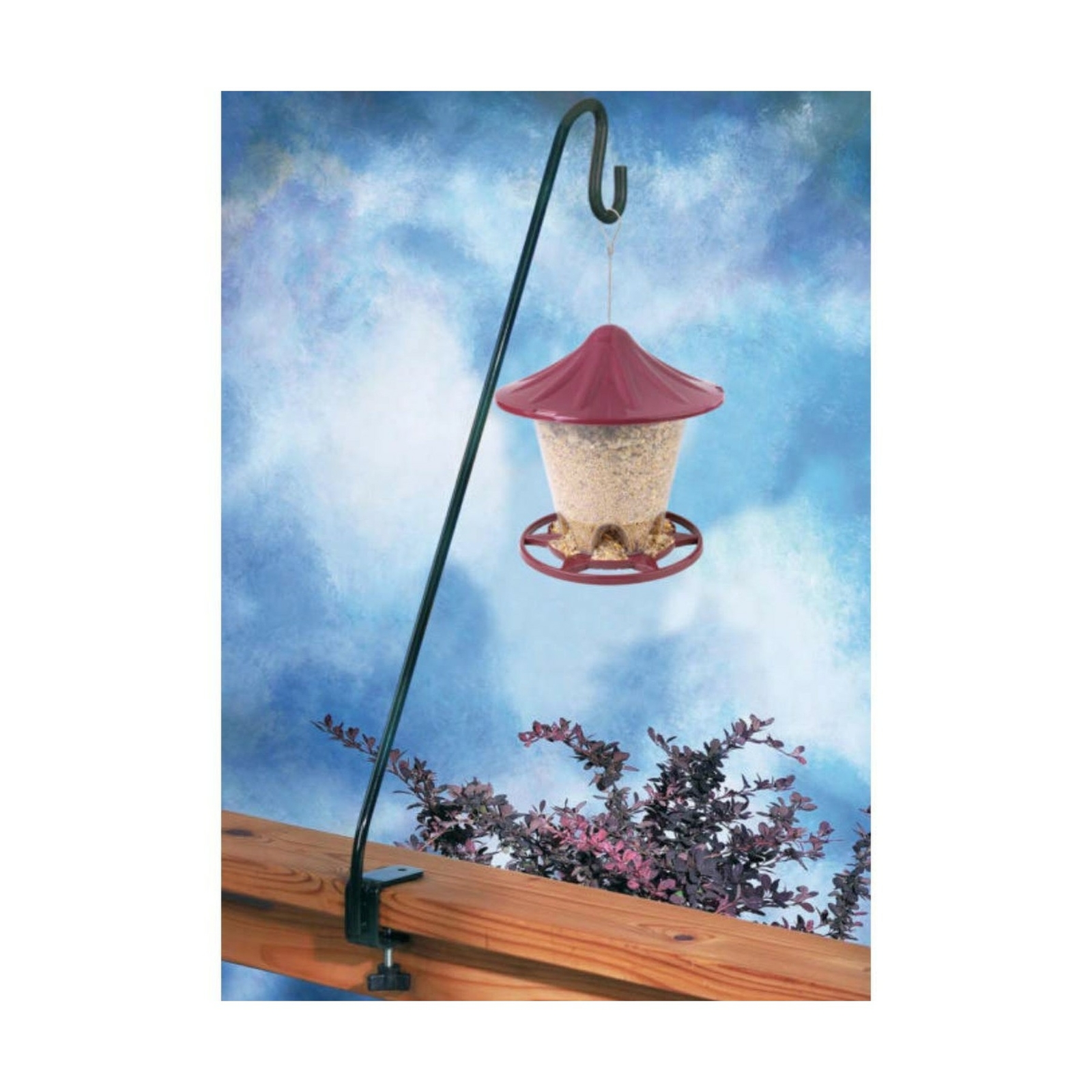 Stokes Select Deck Clamp Hook Hanger For Bird Feeders Flower Baskets Large Black