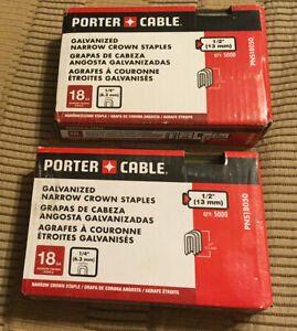 DN) Lot Of 2 Porter Cable Narrow Crown Galvanized Staples 18 GA 1/4