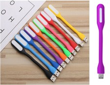 Portable Flexbiable WHITE LED USB Light Super Bright Night Reading Lamp PURPLE