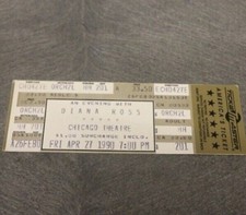 1990 DIANA ROSS CONCERT TICKET CHICAGO THEATRE GREAT CONDITION DOWNTOWN RARE